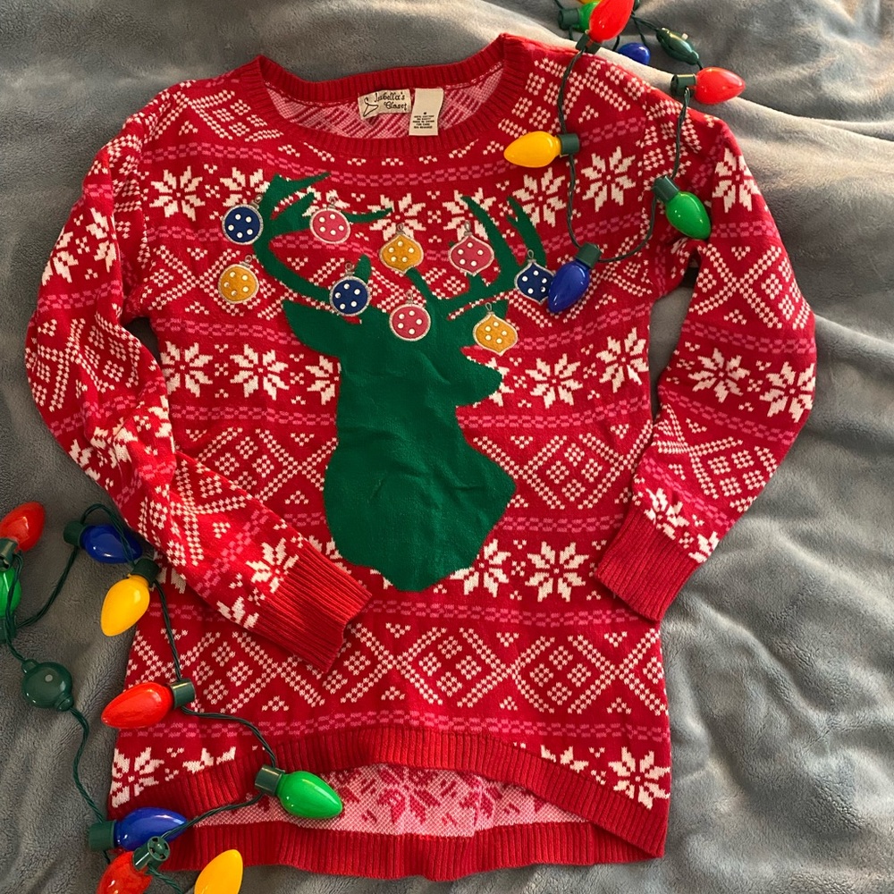 Christmas Sweater with embroidered ornaments